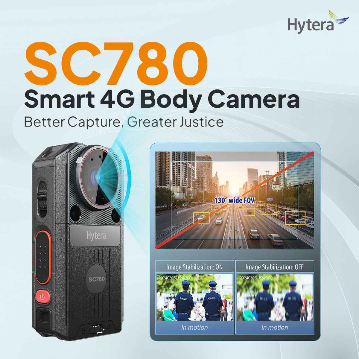 Transmisión de video con bodycam SC780