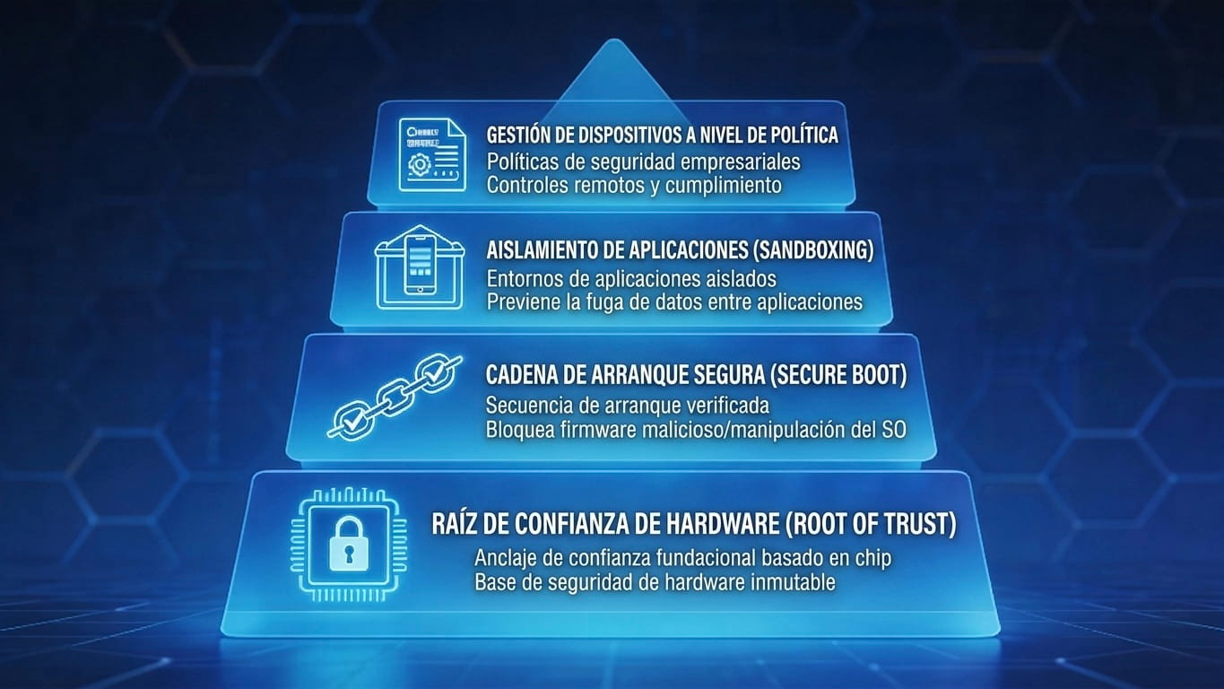 Las cuatro capas de la seguridad móvil moderna